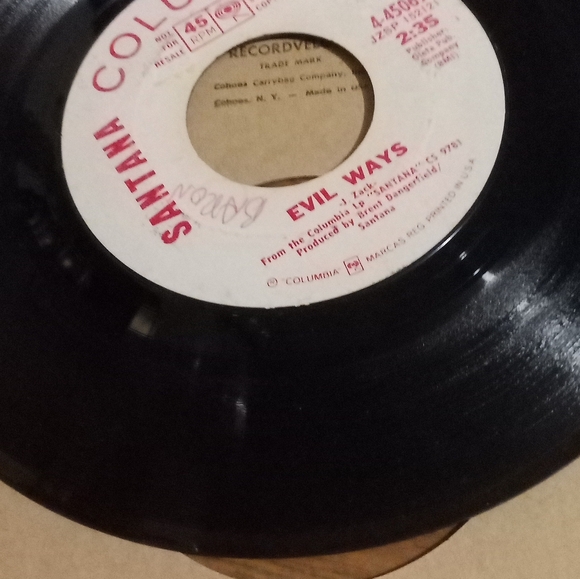 Santana Columbia Stereo Evil Ways 45 rpm - Picture 3 of 5